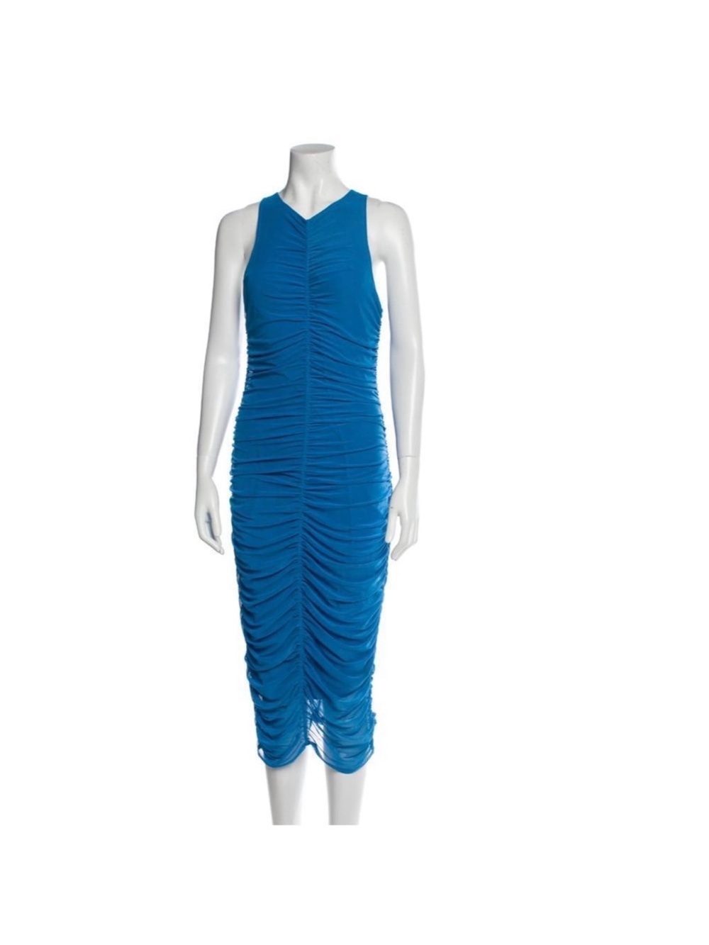 NWT House of Harlow 1960 Royal Blue Ruched Sleeveless Midi Dress L - Picture 5 of 14